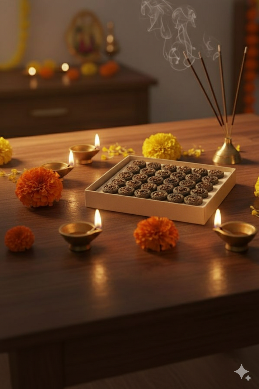 Sambrani Dhoop Cups for Pooja (30 pcs) | Havan Cups for Pooja, Home & Festivals | Natural Guggal Dhoop Original | Dhoop Cones