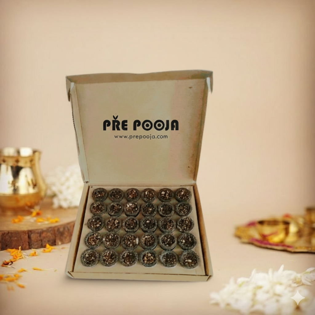 Sambrani Dhoop Cups for Pooja (30 pcs) | Havan Cups for Pooja, Home & Festivals | Natural Guggal Dhoop Original | Dhoop Cones